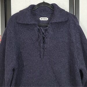 BODE Men's Navy Sweater